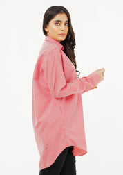 Oversized Shirt - red white gingham check
