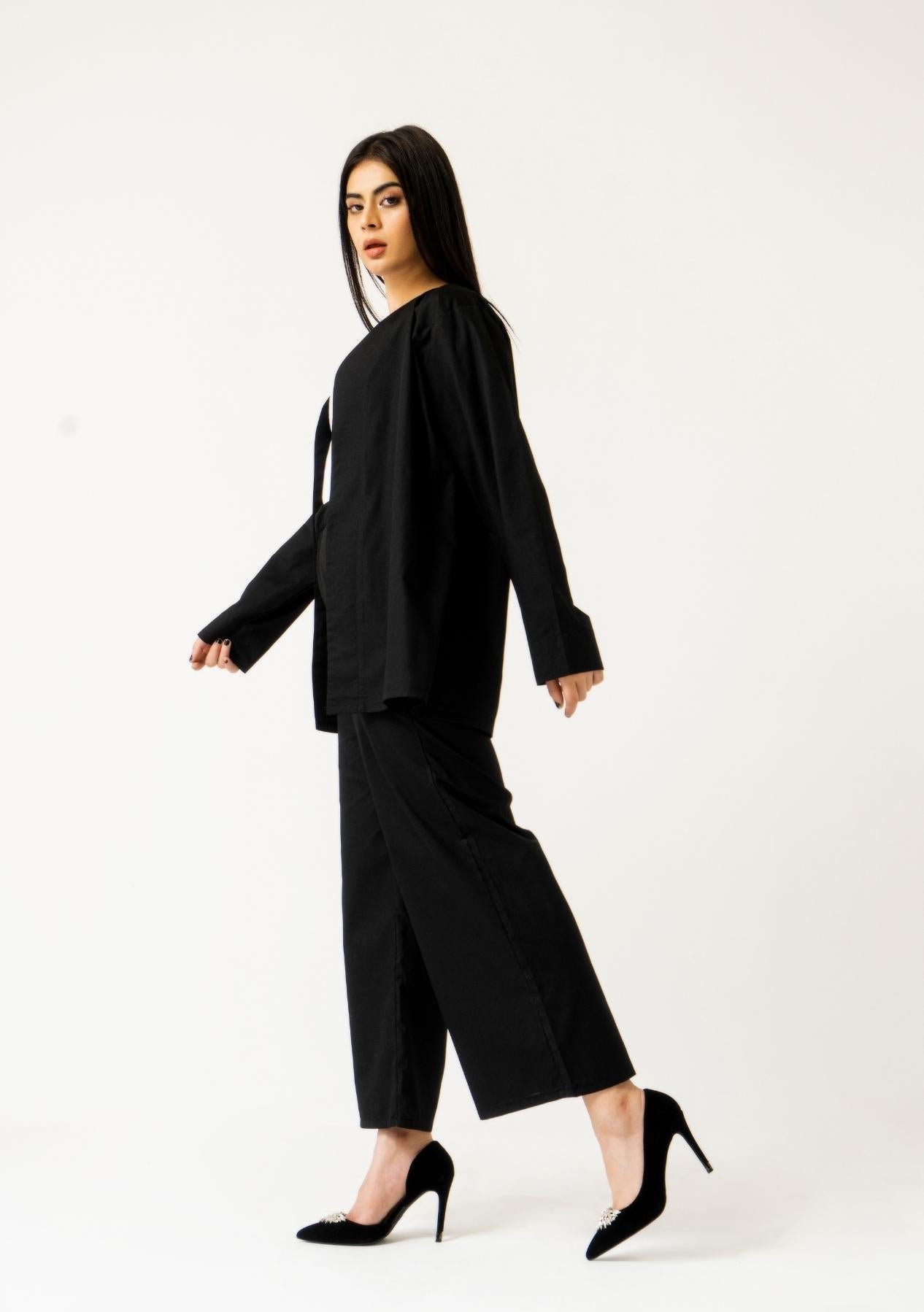 Short Belted Kimono - Black