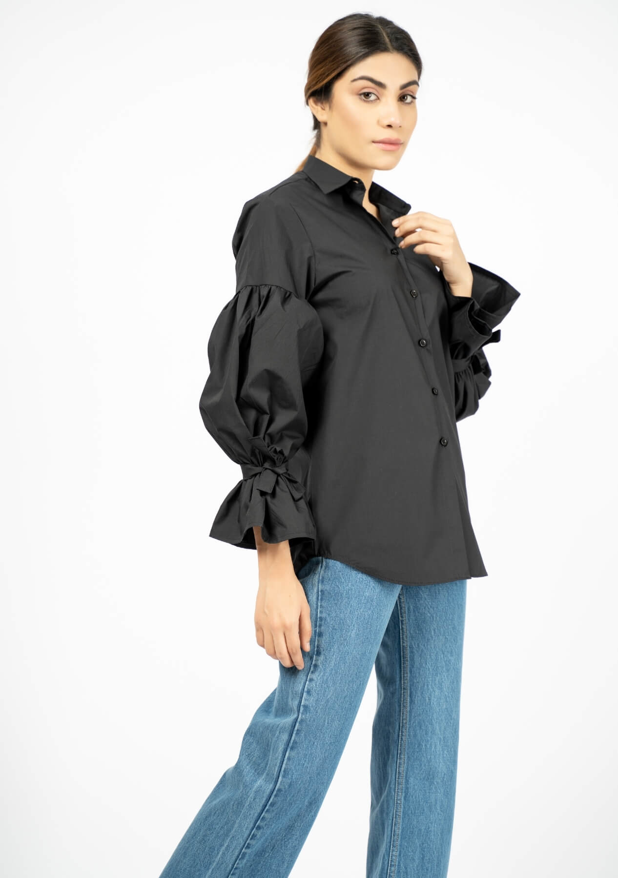 Women balloon sleeve shirt - Western shirt