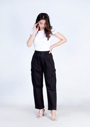Women pleated cargo pant