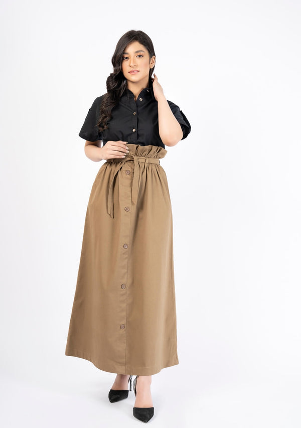 Paper Bag Skirt - Brown