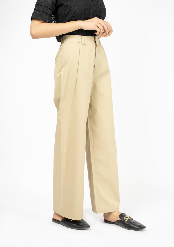 High Rise Wide Leg Pleated Pant - Women Wide Leg Pant Pakistan