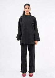 Oversized Knit Top - black