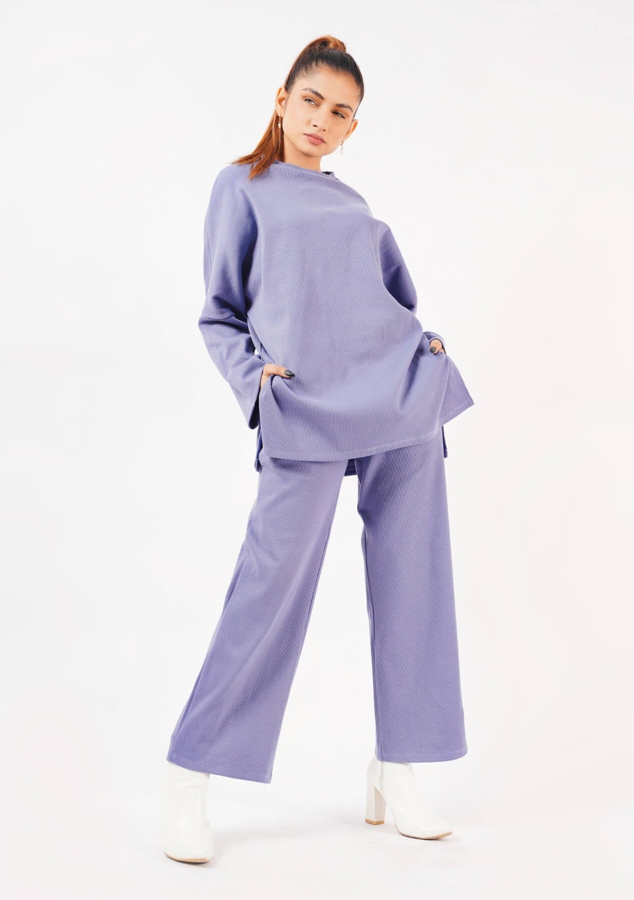 Oversized Knit Top - light purple