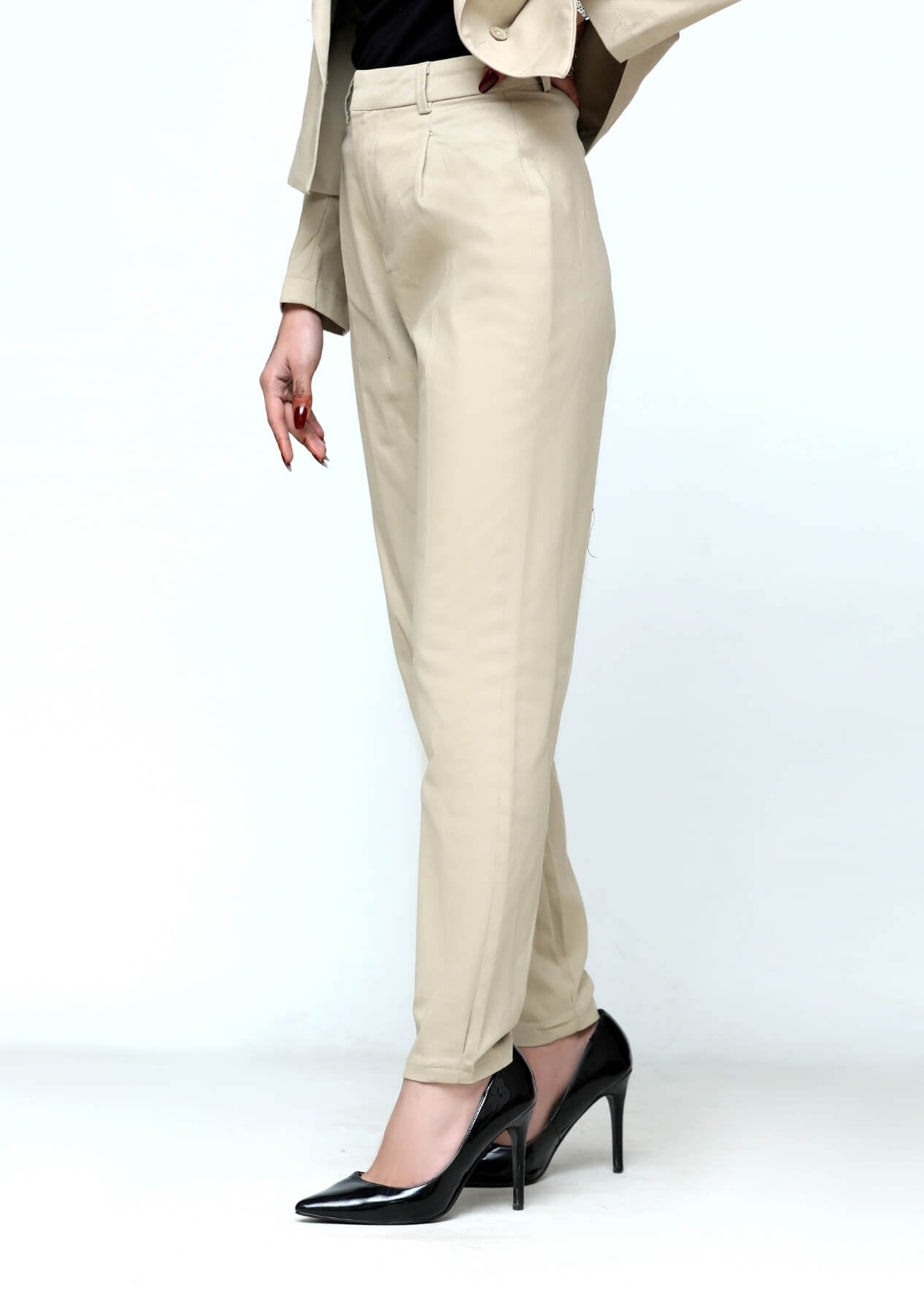 Cropped Blazer - Beige