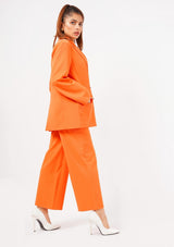 Double Breasted Loose Fit Blazer - orange
