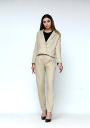 Cropped Blazer - Beige