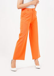 High Rise Wide Leg Pant with Pocket - orange