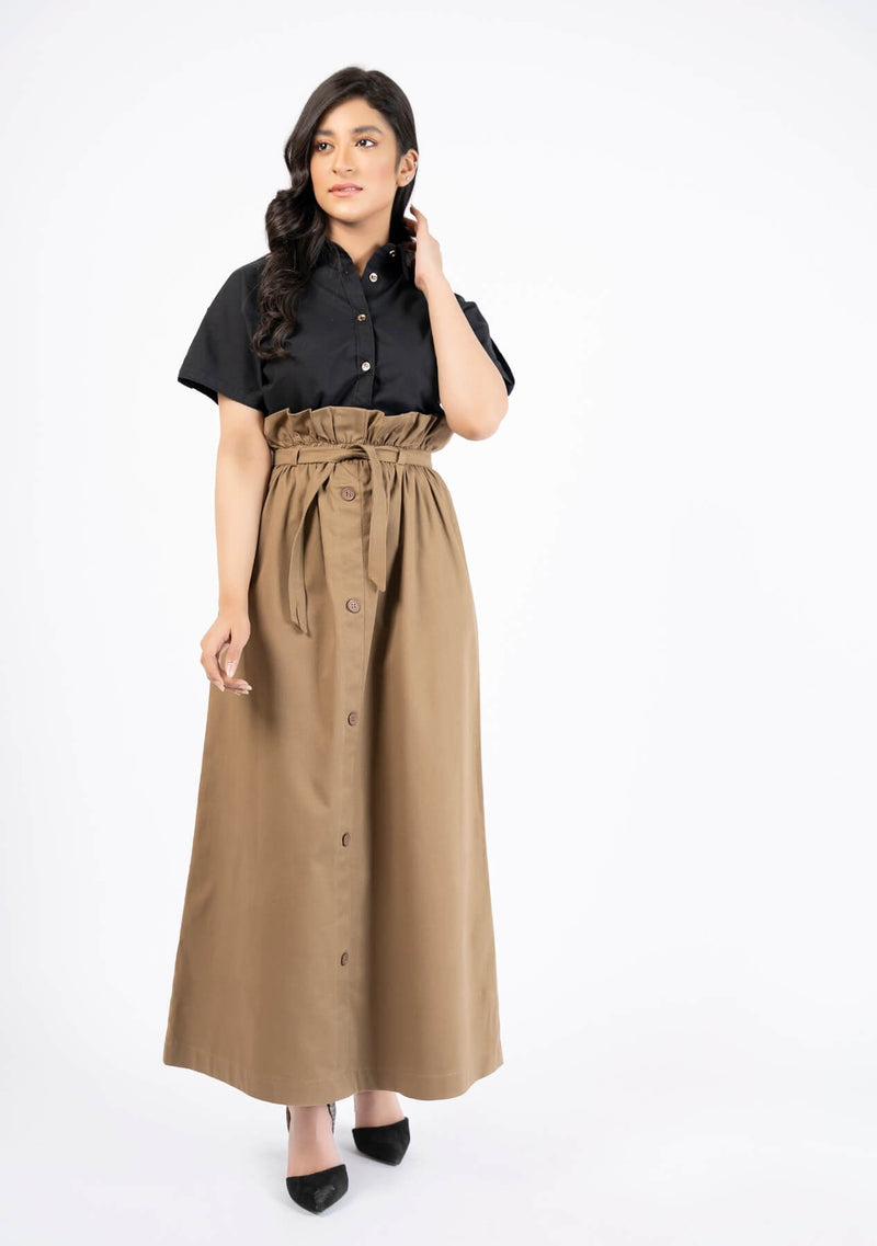 Paper Bag Skirt - Brown