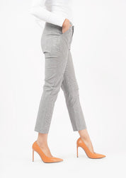 Straight Pant with Pocket - grey grid check
