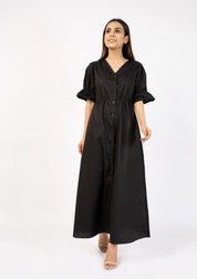 Front Button Maxi Dress - Women Long Dress - Pakistan Maxi Dress