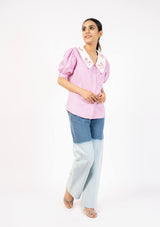 Peter Pan Collar Top - Women Tops - Pakistan Fashion 2021