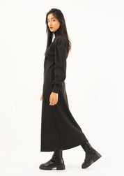 Balloon Sleeve Knit Dress - Black