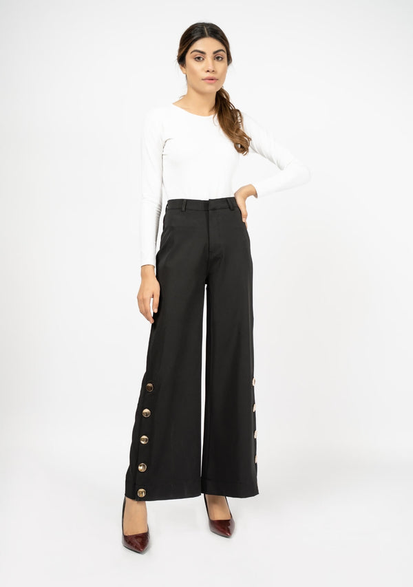 Buy Western Pants - Women Wide Leg Side Slit Pant - Nine Ninety Nine