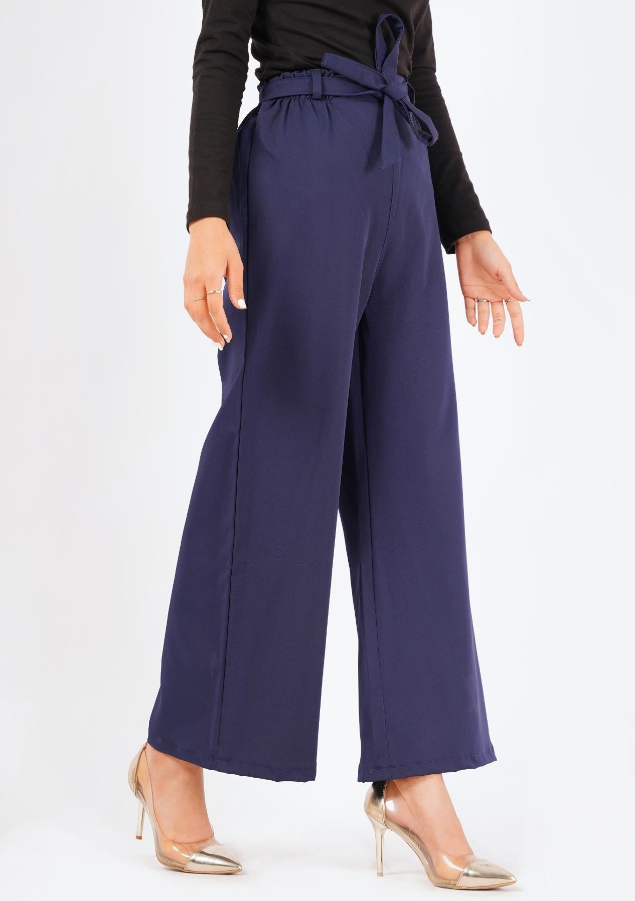 Tie Waist Culotte - navy blue