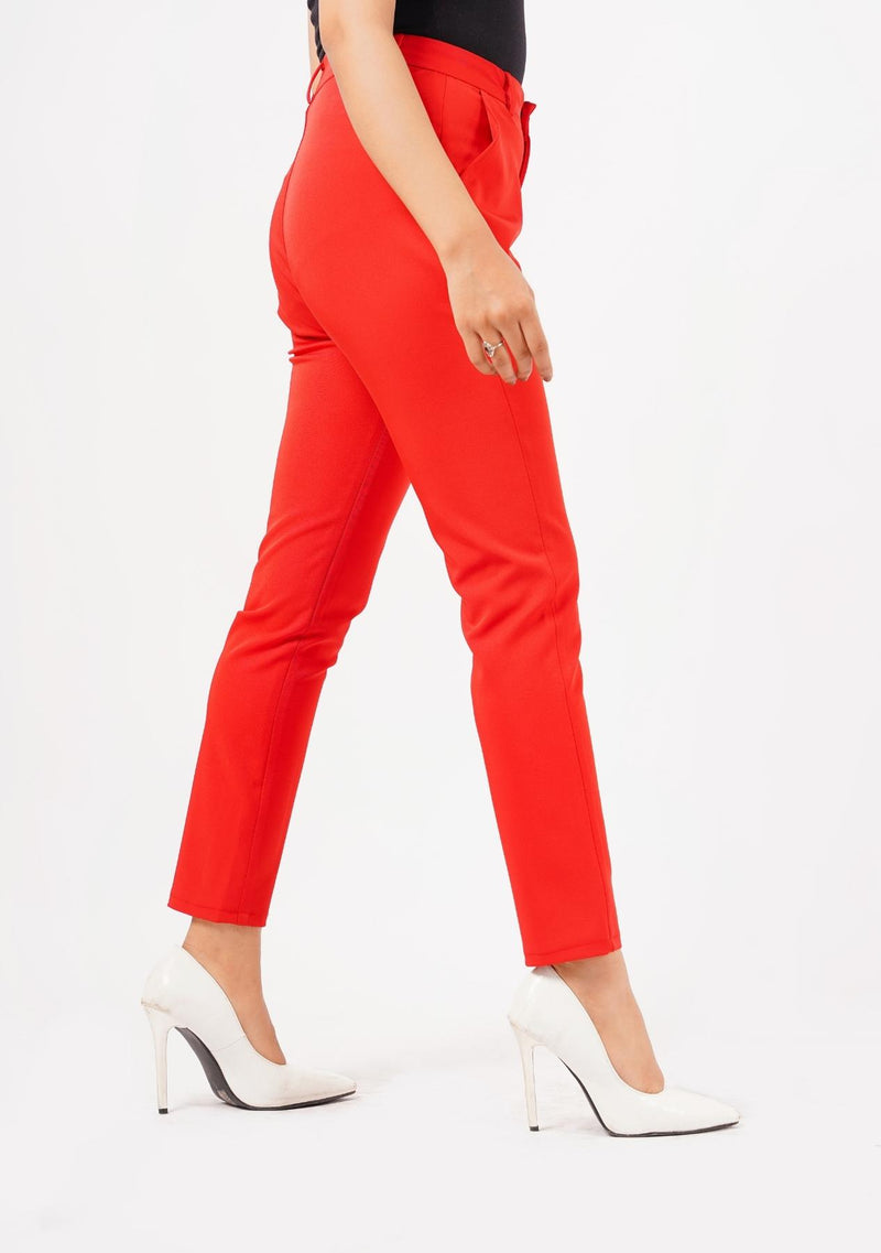 Straight Pant with Pocket (polyester) - red