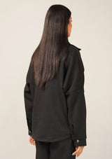 Fleece Overshirt with Pockets - Black