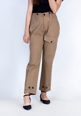 Button cuff ankle pant  -women pant