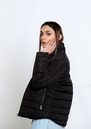 Puffer Jacket (Curved Hem) - Black