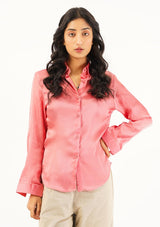 Satin Shirt - rose pink