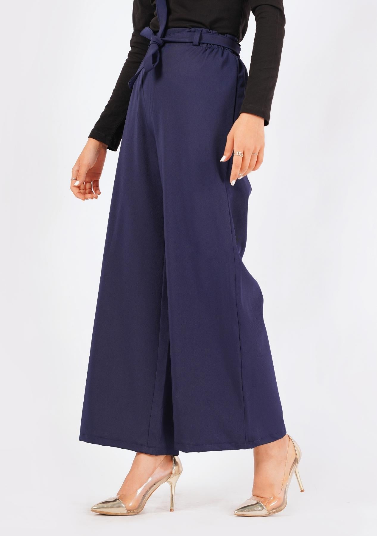 Tie Waist Culotte - navy blue