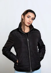 Puffer Jacket (Curved Hem) - Black