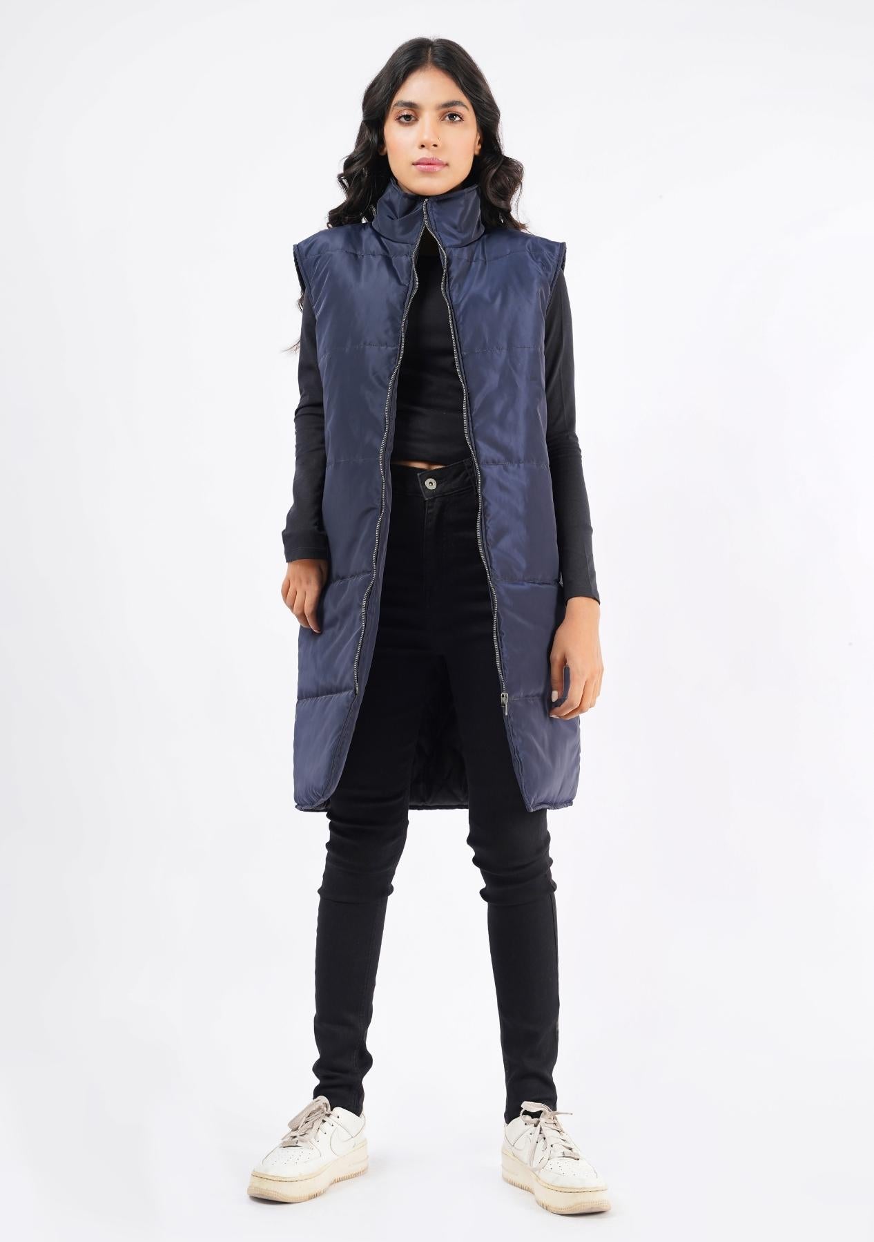 Long Gilet - navy blue