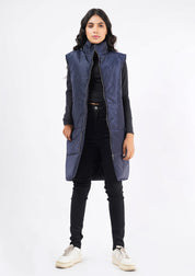 Long Gilet - navy blue