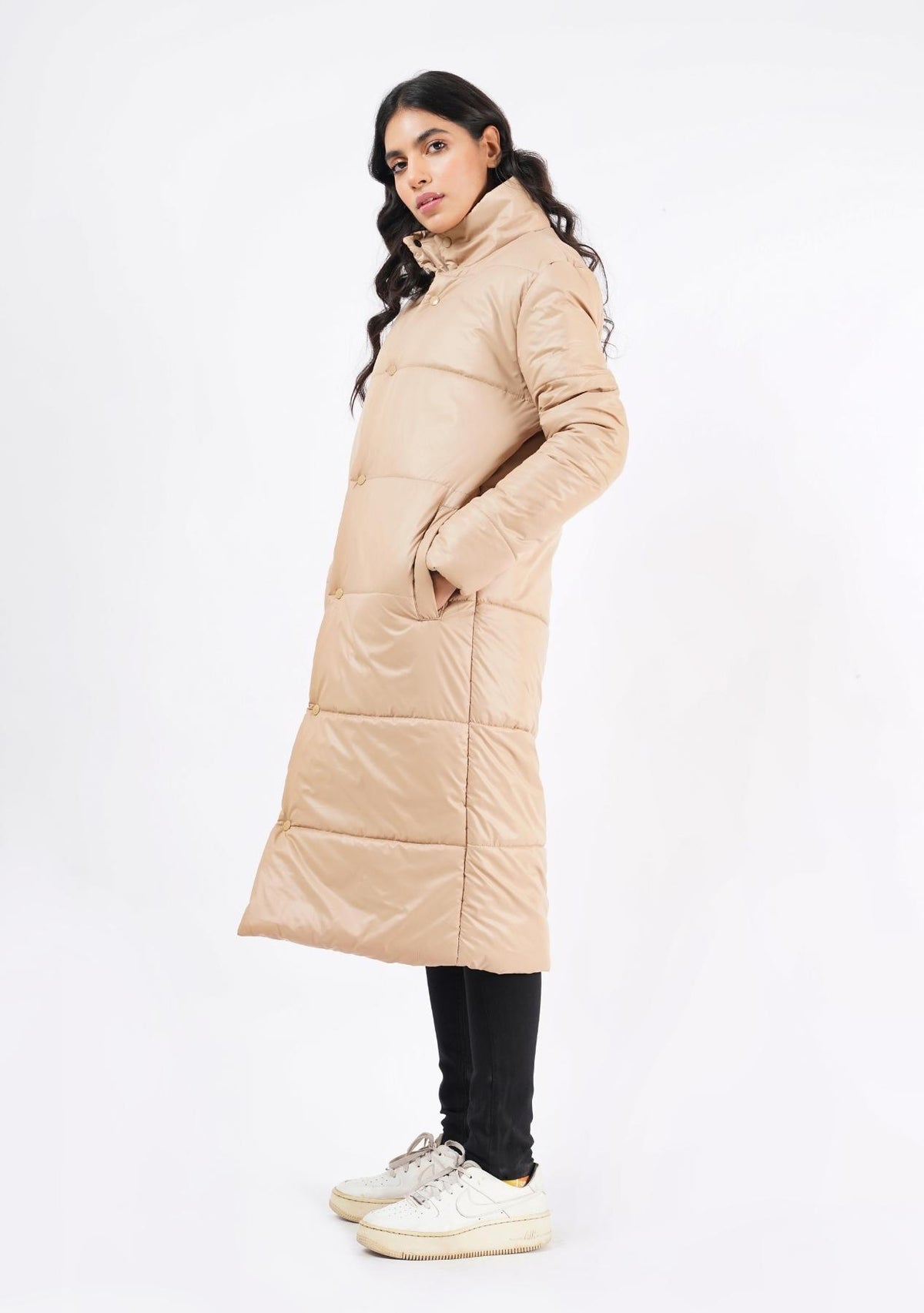 Long Puffer Coat light brown