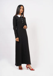 Polo Knit Dress - Black