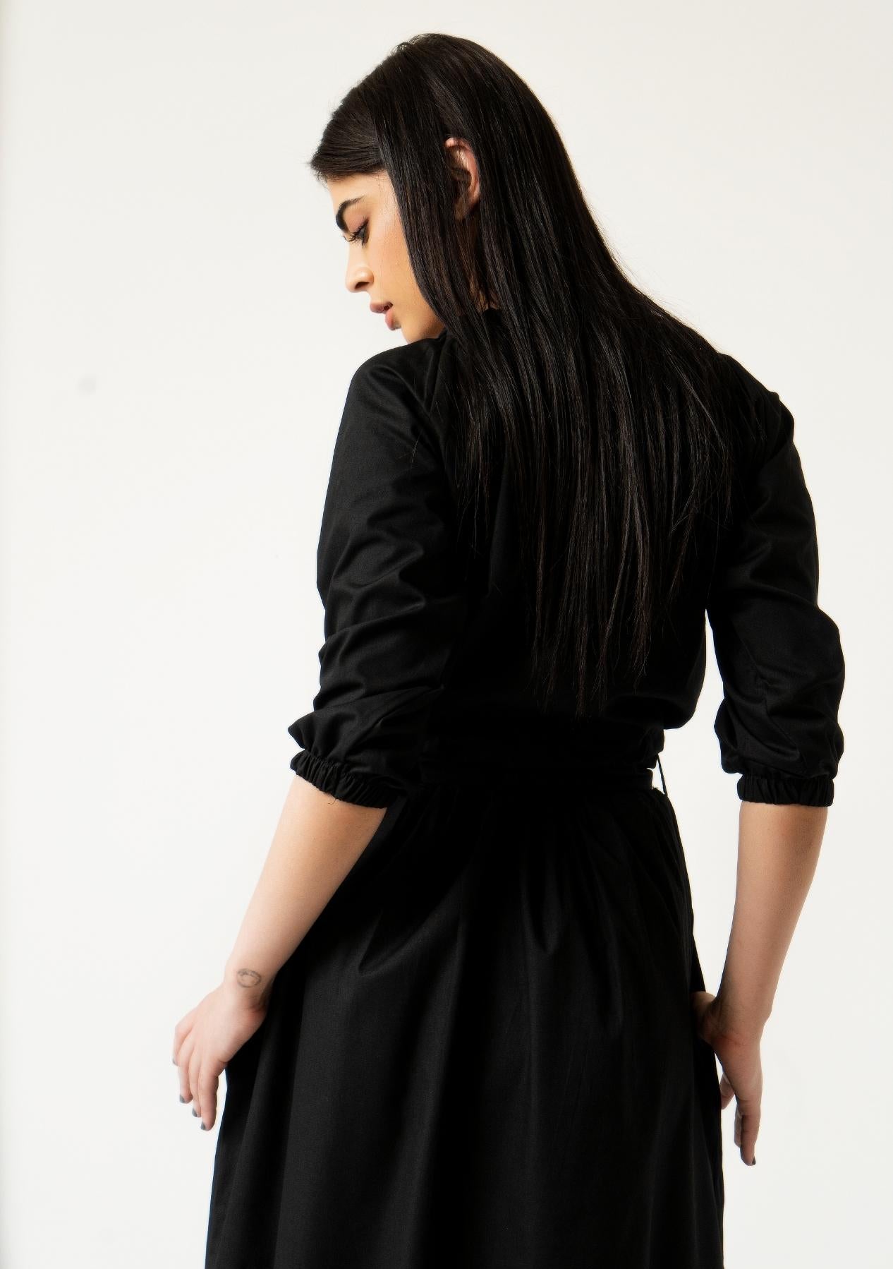 Off Shoulder Cropped Top - Black