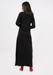 Polo Knit Dress - Black