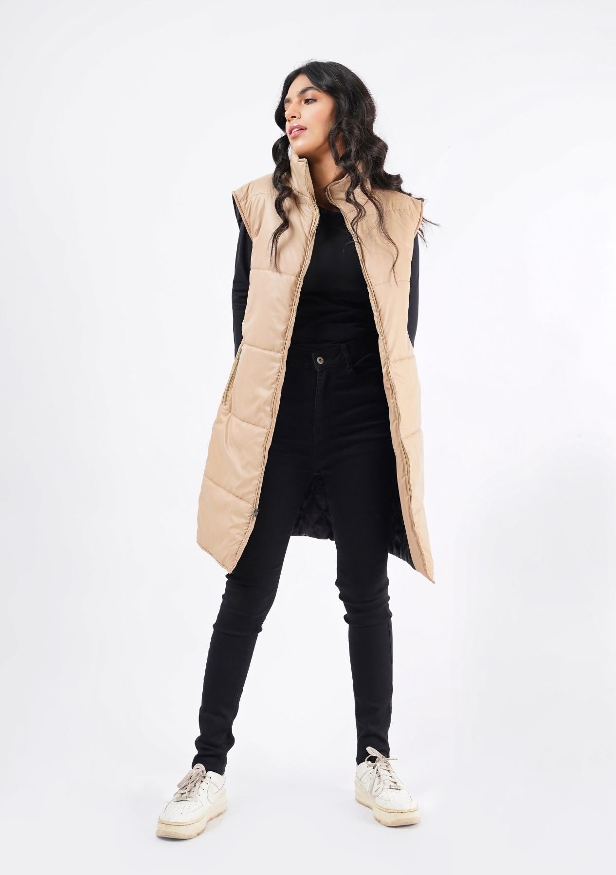 Long Gilet - light brown