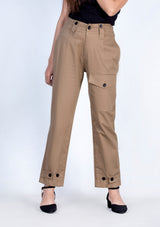 Button cuff ankle pant  -women pant