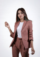 Straight Pant in tea pink w Pocket