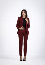 Straight Pant in maroon w Pocket